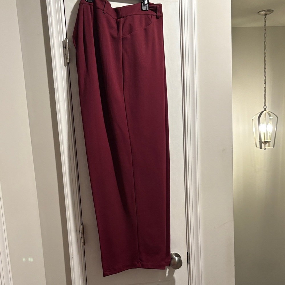 Ashley Stewart Women’s Merlot Ponte Knit Pants